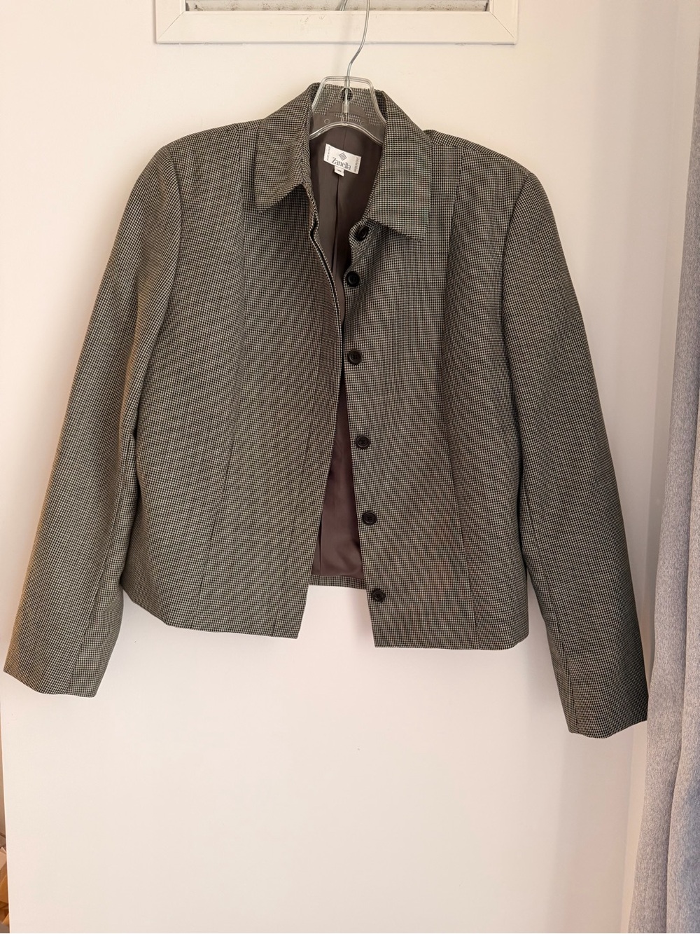 Zanella Tweed Cropped Jacket in Brown and Gray